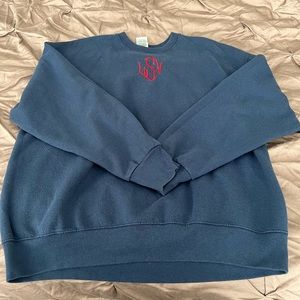 Fruit of the Loom Navy Blue Sweatshirt with Res “LVS” initials - like new